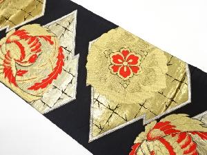 アンティーク　松皮菱に鳳凰・桐模様織り出し袋帯（着用可）